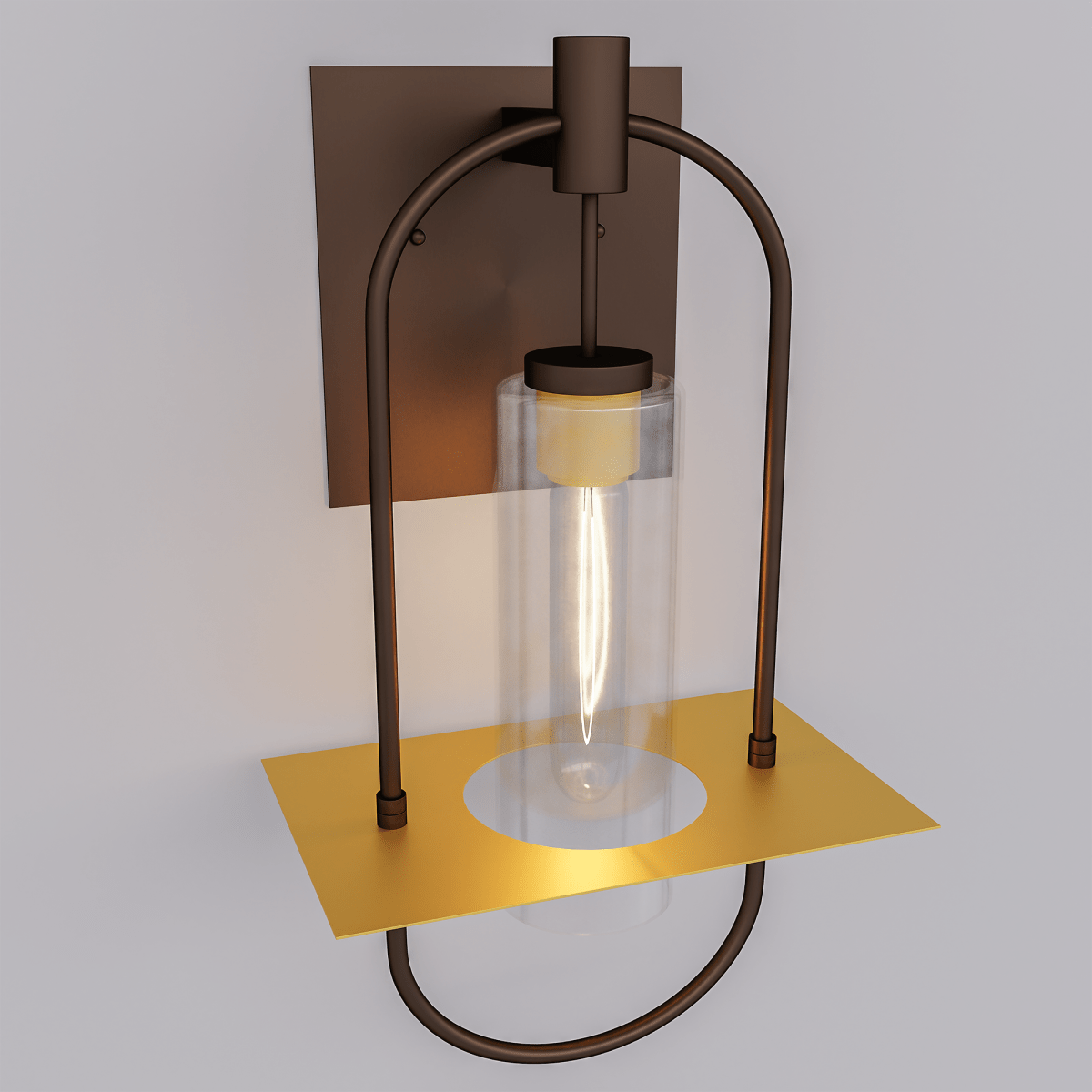 Smyth Outdoor Wall Sconce, E26 Socket 1X60W, Clear Glass, Bronze,  22" H x 12.5" W, Extends 7" from the wall
