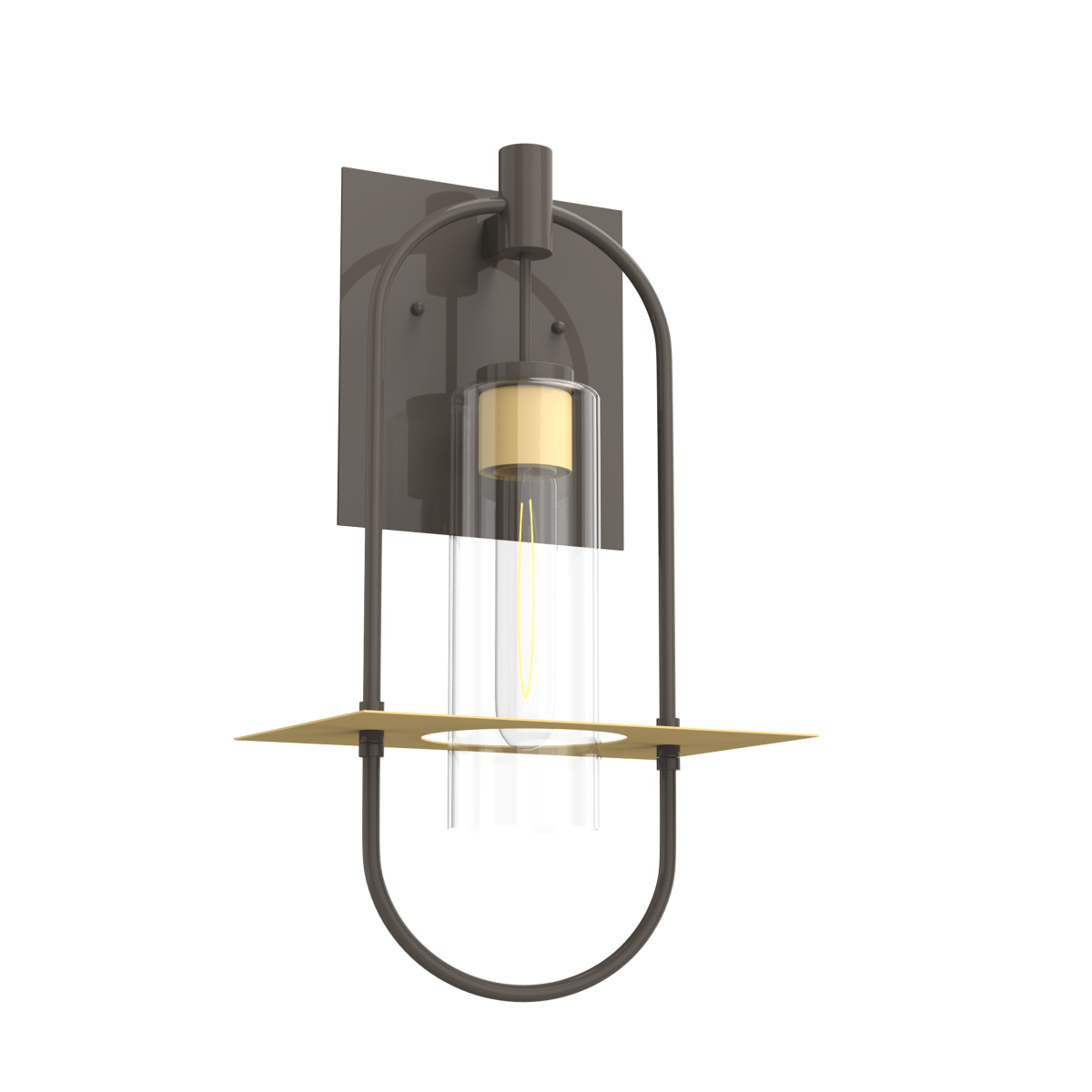 Smyth Outdoor Wall Sconce, E26 Socket 1X60W, Clear Glass, Bronze,  22" H x 12.5" W, Extends 7" from the wall