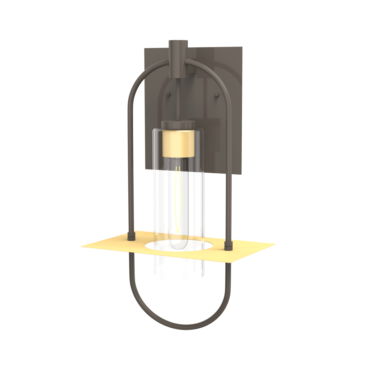 Smyth Outdoor Wall Sconce, E26 Socket 1X60W, Clear Glass, Bronze,  22" H x 12.5" W, Extends 7" from the wall
