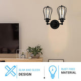 Steel Birdcage Wall Sconce Lighting Fixtures, Matte Black Finish, E26 Base, UL Listed, 3 Years Warranty