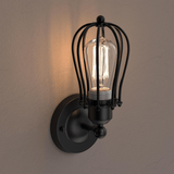 Steel Birdcage Wall Sconce Lighting Fixtures, Matte Black Finish, E26 Base, UL Listed, 3 Years Warranty