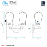Steel Birdcage Wall Sconce Lighting Fixtures, Matte Black Finish, E26 Base, UL Listed, 3 Years Warranty