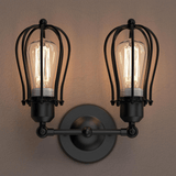 Steel Birdcage Wall Sconce Lighting Fixtures, Matte Black Finish, E26 Base, UL Listed, 3 Years Warranty