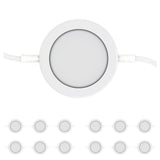 Swivel LED Puck Lights Kit with ETL List, Recessed or Surface Mount Design, CRI90, 3-Piece Kit With 12V Adaptor & Touch Dimmer, Linkable, 3x3.5 Watts, 750 Lumens, White