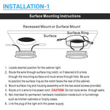Swivel LED Puck Lights Kit with ETL List, Recessed or Surface Mount Design, CRI90, 3-Piece Kit With 12V Adaptor & Touch Dimmer, Linkable, 3x3.5 Watts, 750 Lumens, White