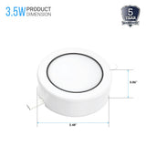 Swivel LED Puck Lights Kit with ETL List, Recessed or Surface Mount Design, CRI90, 3-Piece Kit With 12V Adaptor & Touch Dimmer, Linkable, 3x3.5 Watts, 750 Lumens, White