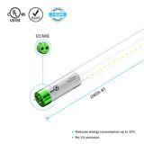 T8 4ft LED Tube/Bulb - Glass 18W 1800 Lumens 4000K Clear, Single Ended Power - Ballast Bypass
