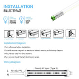 T8 4ft LED Tube/Bulb - Glass 18W 1800 Lumens 4000K Clear, Single Ended Power - Ballast Bypass