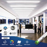 T8 4ft LED Tube/Bulb - Glass 18W 1800 Lumens 5000K Frosted, G13 Base, Single Ended Power - Ballast Bypass