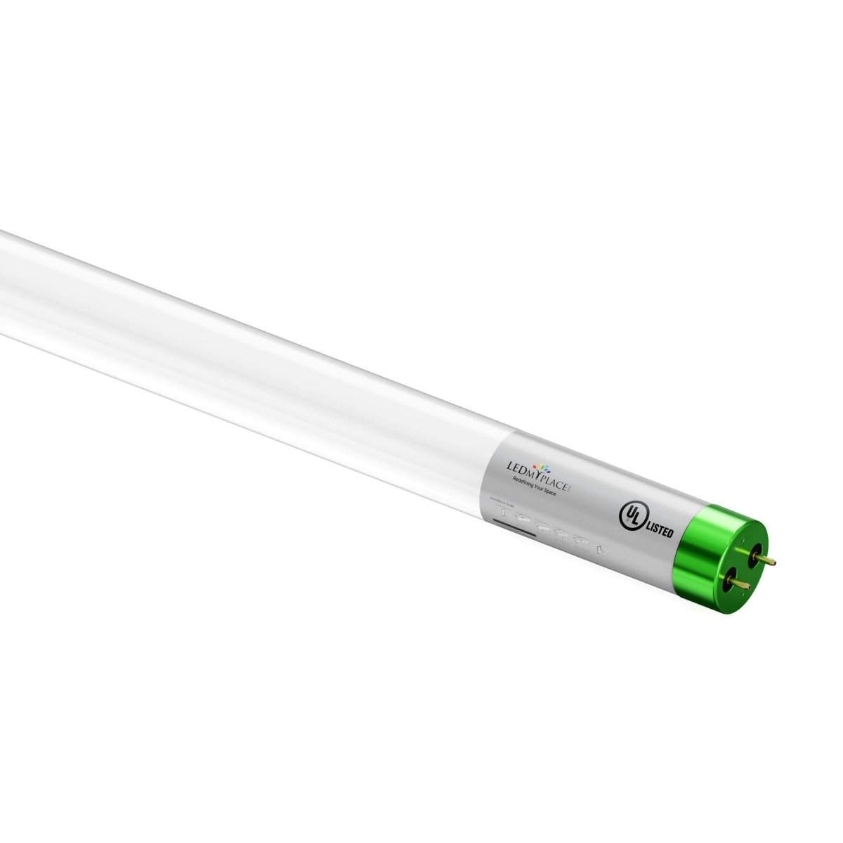 T8 4ft LED Tube/Bulb - Glass 18W 1800 Lumens 5000K Frosted, G13 Base, Single Ended Power - Ballast Bypass