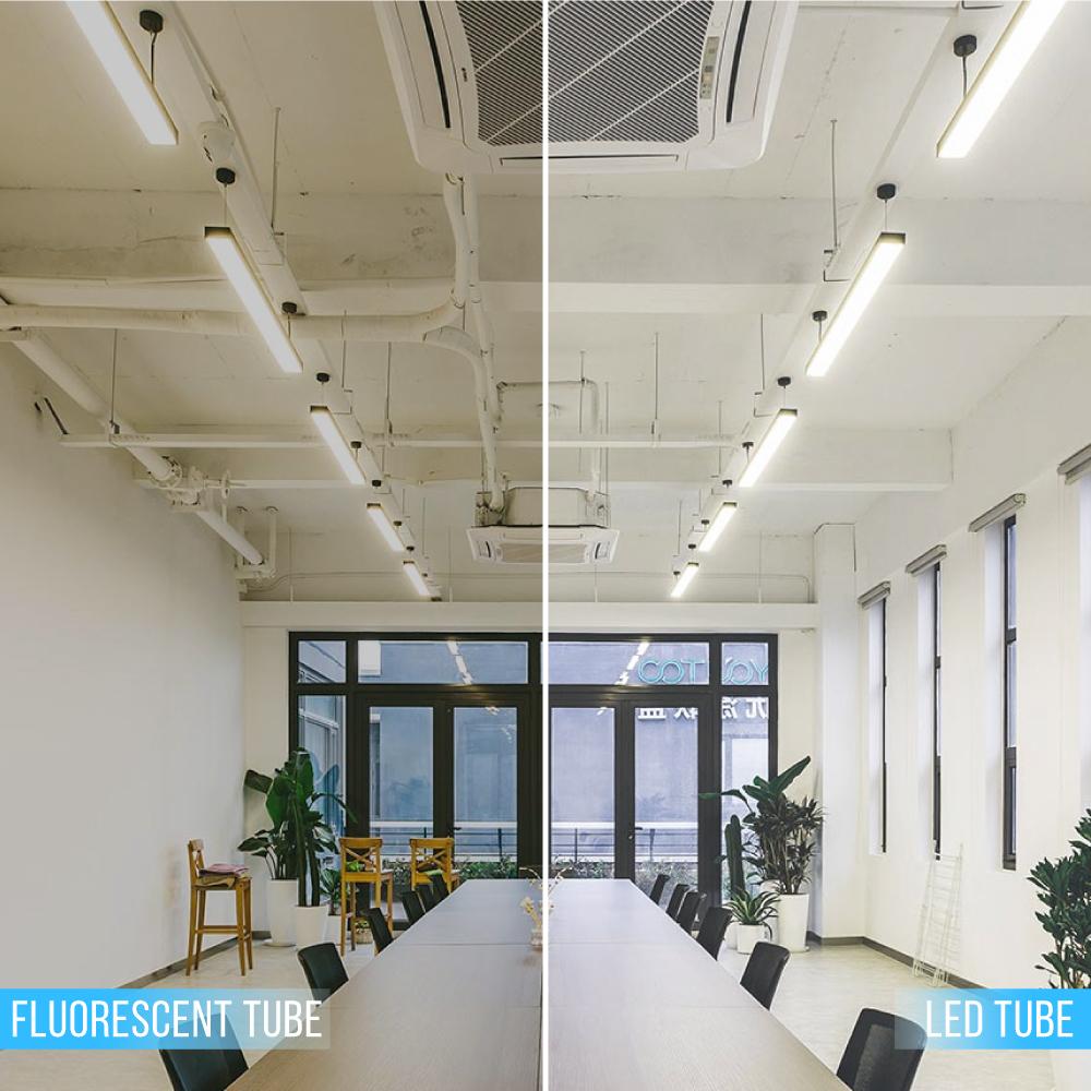 T8 4ft LED Tube/Bulb - Glass 18W 1800 Lumens 5000K Frosted, G13 Base, Single Ended Power - Ballast Bypass