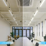T8 4ft LED Tube/Bulb - Glass 18W 1800 Lumens 5000K Frosted, G13 Base, Single Ended Power - Ballast Bypass
