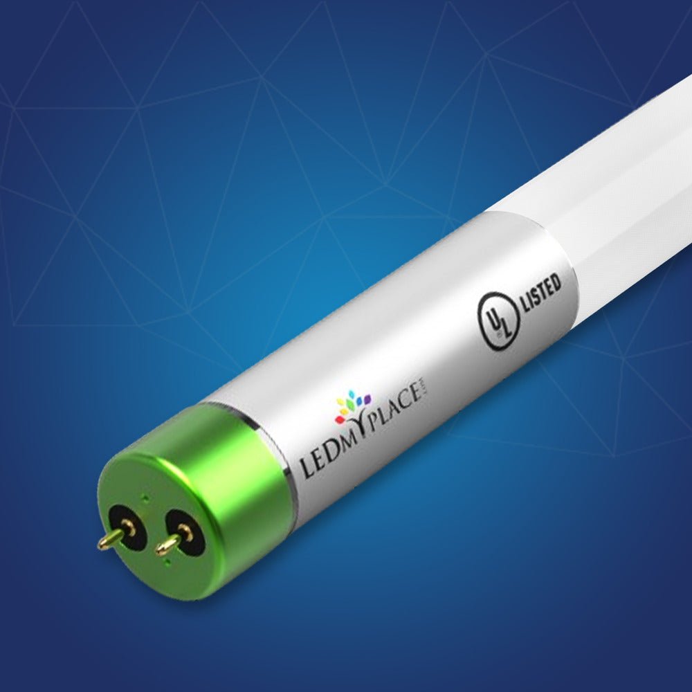 T8 4ft LED Tube/Bulb - Glass 18W 1800 Lumens 5000K Frosted, G13 Base, Single Ended Power - Ballast Bypass