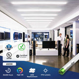 T8 4ft LED Tube/Bulb - Glass 18W 1800 Lumens 6500K Frosted, Single Ended Power - Ballast Bypass