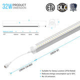 T8 5ft LED Freezer/Cooler Tube Light, V Shape, 36W 5000K, Clear, Refrigerator LED Light - Walk-in Cooler Light