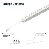 T8 5ft LED Freezer/Cooler Tube Light, V Shape, 36W 5000K, Clear, Refrigerator LED Light - Walk-in Cooler Light