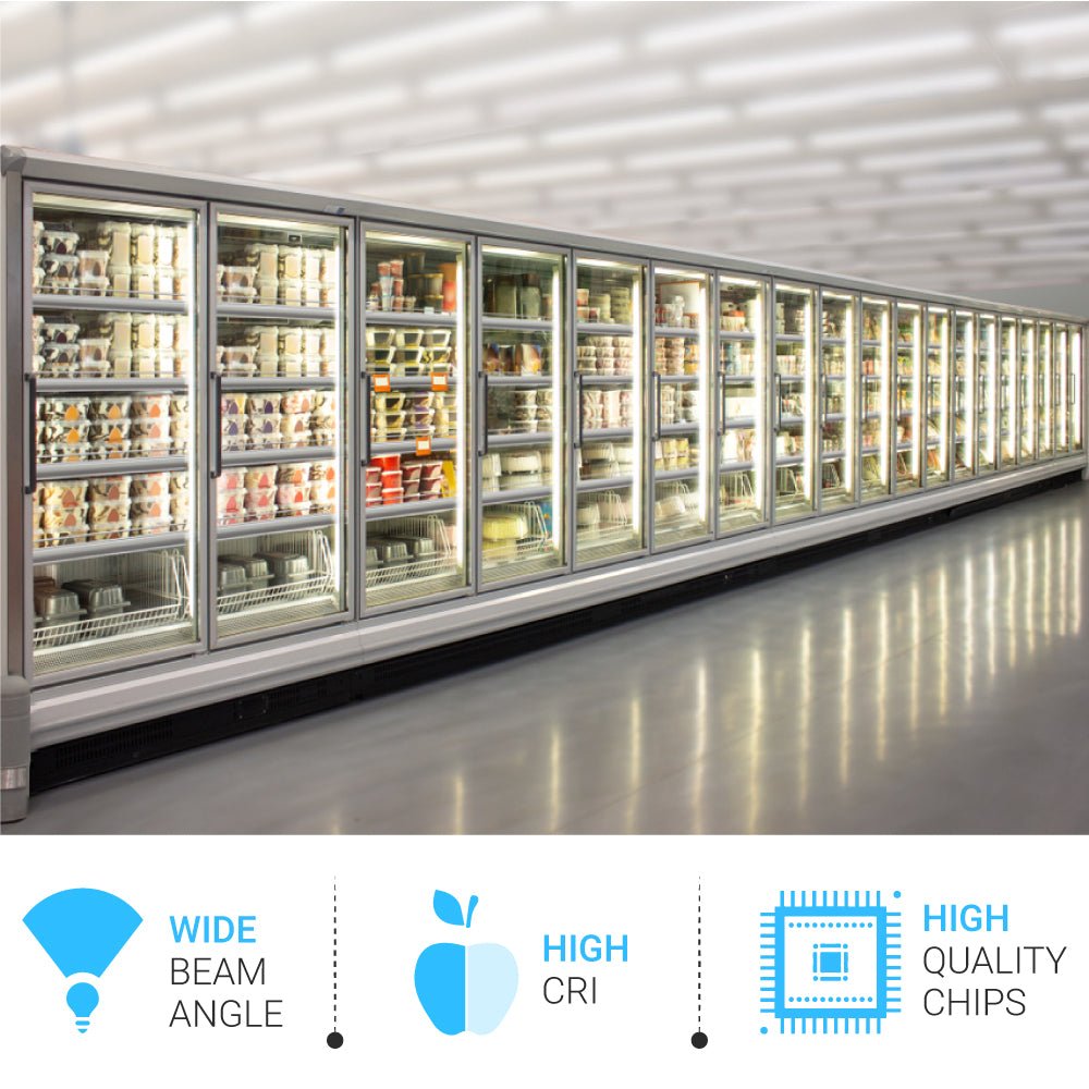 T8 5ft LED Freezer/Cooler Tube Light, V Shape, 36W 5000K, Clear, Refrigerator LED Light - Walk-in Cooler Light