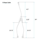 T8 5ft LED Freezer/Cooler Tube Light, V Shape, 36W 5000K, Clear, Refrigerator LED Light - Walk-in Cooler Light