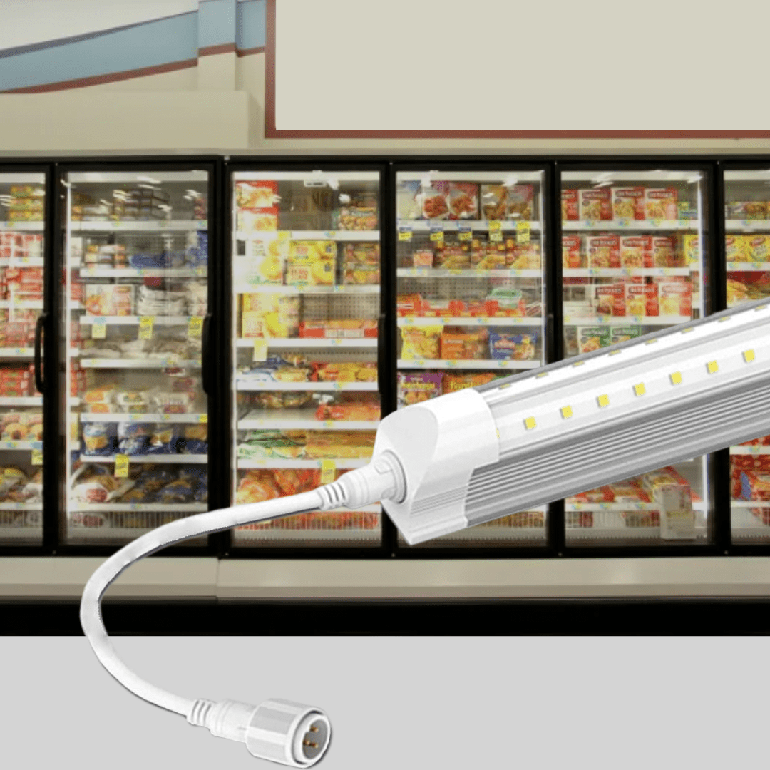T8 5ft LED Freezer/Cooler Tube Light, V Shape, 36W 5000K, Clear, Refrigerator LED Light - Walk-in Cooler Light