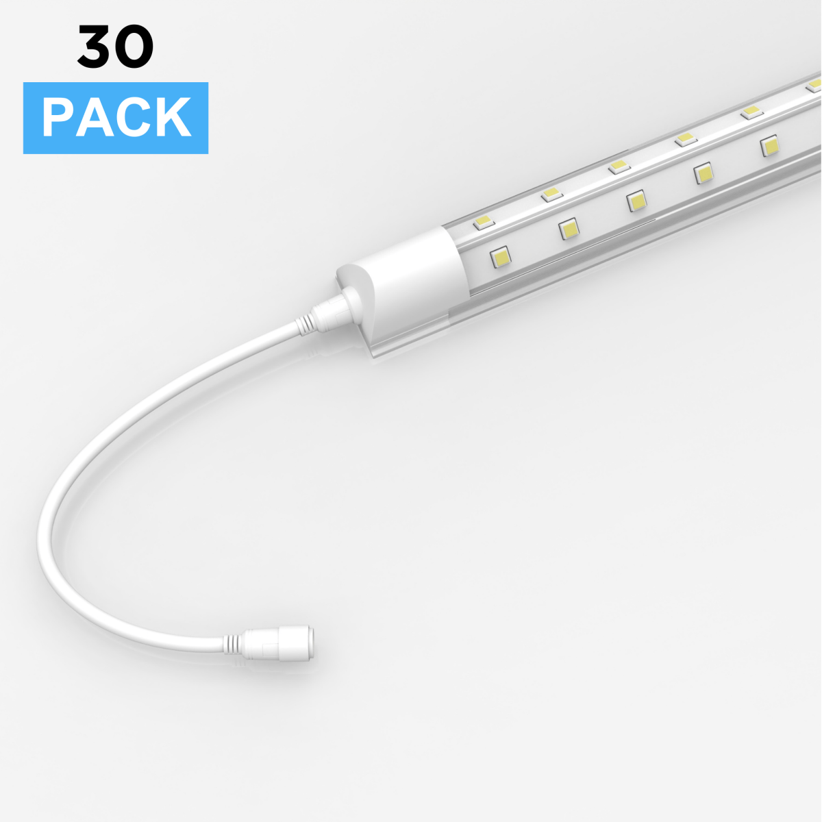 T8 5ft LED Freezer/Cooler Tube Light, V Shape, 36W 5000K, Clear, Refrigerator LED Light - Walk-in Cooler Light