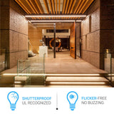 T8 8ft Integrated LED Tube Light 60W V-Shape 5000K Daylight White, Frosted, 8 Foot Plug and Play Linkable LED Shop Lights, Damp Location