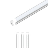 T8 8ft Integrated LED Tube Light 60W V-Shape 5000K Daylight White, Frosted, 8 Foot Plug and Play Linkable LED Shop Lights, Damp Location