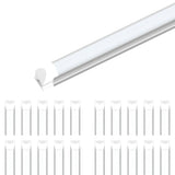 T8 8ft Integrated LED Tube Light 60W V-Shape 5000K Daylight White, Frosted, 8 Foot Plug and Play Linkable LED Shop Lights, Damp Location