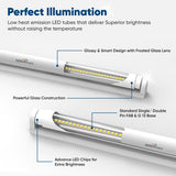 T8 8ft LED Tube/Bulb - 48w/40w/36w/32w Wattage Adjustable, 130lm/w, 3000k/4000k/5000k/6500k CCT Changeable, Frosted, FA8 Single Pin, Double End Power - Ballast Bypass