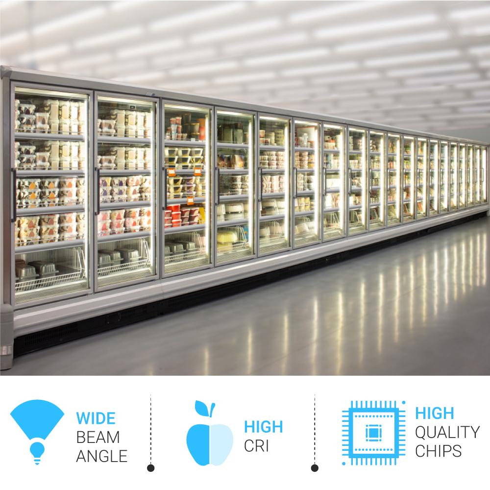 T8 LED Freezer/Cooler Tube Light - V Shape - 6ft 40W 5000k Clear 4800 Lumens Rebate Eligible, Walk-in Cooler Light - 30 Pack