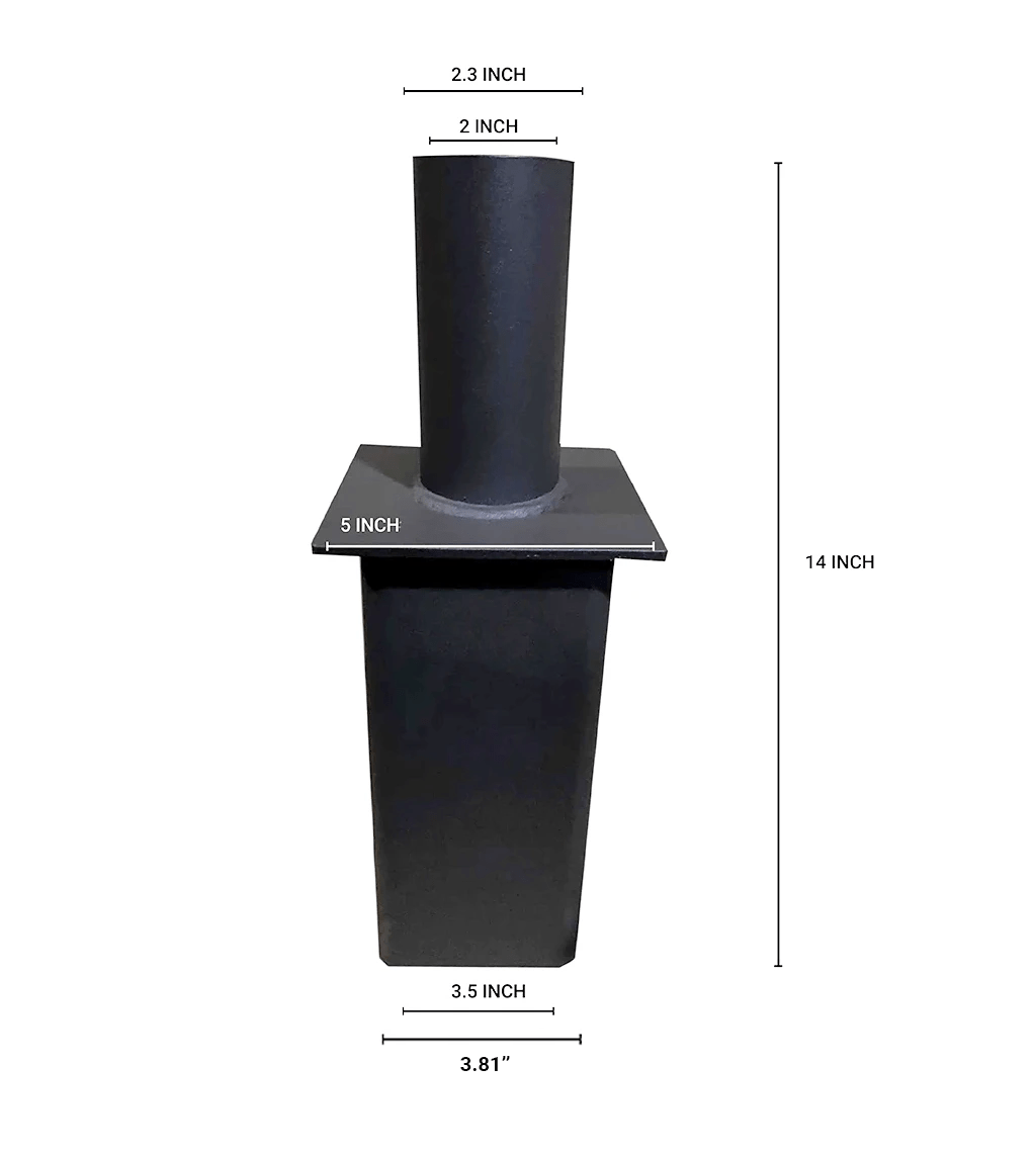 Tenon adaptor for 4 inch square poles