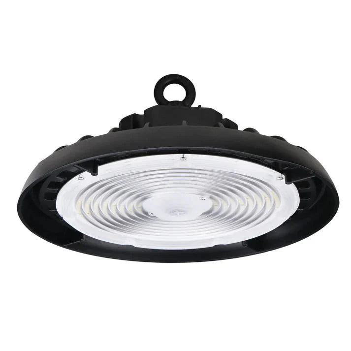 UFO LED High Bay Light 150/120/100 Watt Adjustable, 4000K Cool White, 150LM/W-155LM/W, 120-277VAC, IP65, UL, DLC Listed, 1-10V Dim, For LED Warehouse Lighting Retail Workshop Garage Factory Barn Lighting