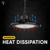UFO LED High Bay Light 150/120/100 Watt Adjustable, 5700K, 150LM/W-155LM/W, AC277-480V High Voltage, IP65, UL, DLC Listed, 1-10V Dim, For Warehouse Barn Airport Workshop Garage Factory