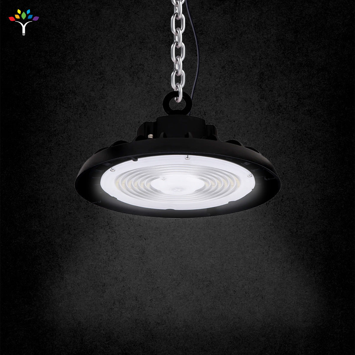 UFO LED High Bay Light 240/220/200 Watt Adjustable, 5700K, 155LM/W-155LM/W, 120-277VAC, IP65, UL, DLC Listed, 1-10V Dim, For Warehouse Factory Workshops Gymnasium & Supermarket Lighting
