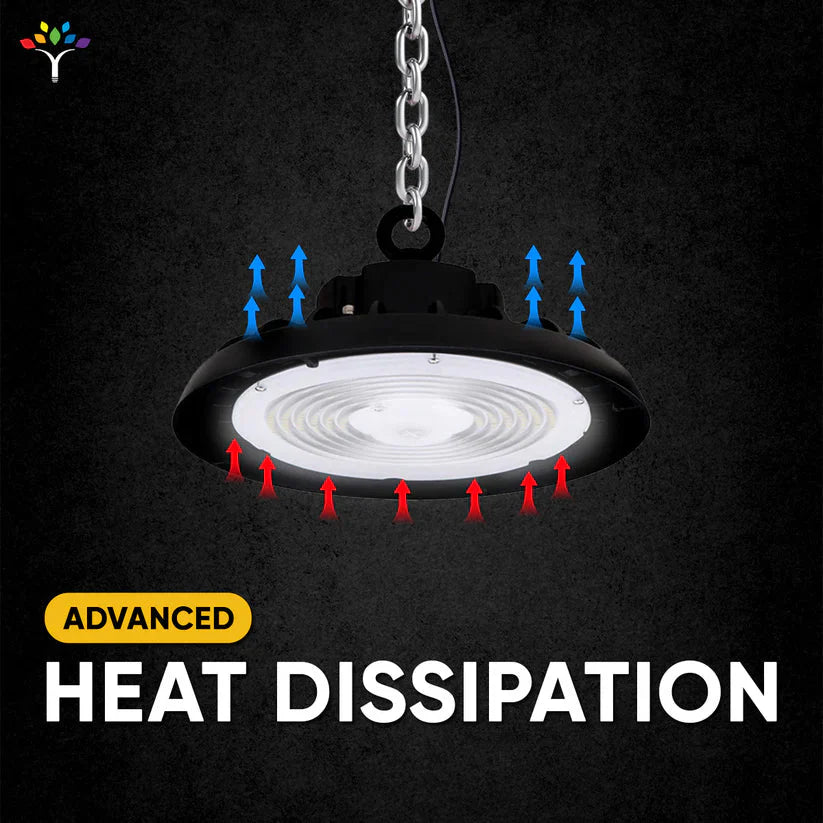 UFO LED High Bay Light  240W/220W/200W Wattage Adjustable, 4000K, 150 LM/W, DLC Premium 1-10V Dimmable,  AC120-277V, Commercial LED Light for Barn Workshop Warehouse Gym Airport Lights