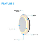 Unique Circular LED Wall Sconce, 11W, 3000K, Diameter 9.9 inch, Modern Round Lamp