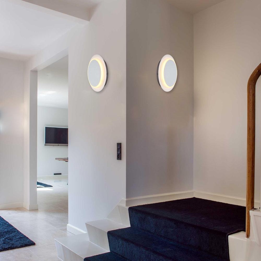 Unique Circular LED Wall Sconce, 11W, 3000K, Diameter 9.9 inch, Modern Round Lamp
