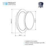Unique Circular LED Wall Sconce, 11W, 3000K, Diameter 9.9 inch, Modern Round Lamp