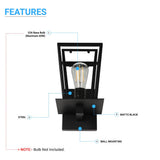 Wall Sconce Fixture, UL Listed for Damp Location, E26 Socket Wall Lamp, Matte Black Finish, Hallway Light Fixtures