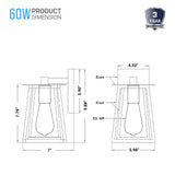Wall Sconce Fixture, UL Listed for Damp Location, E26 Socket Wall Lamp, Matte Black Finish, Hallway Light Fixtures