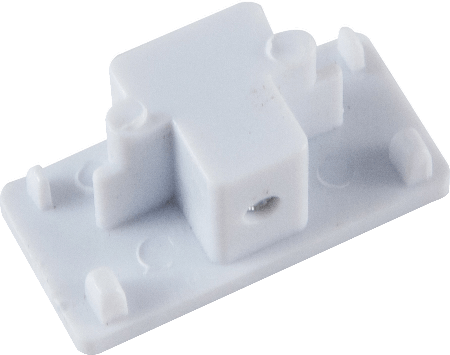 White Mixed Material 3-Wire Linear Live End Cover with White/Black Finish