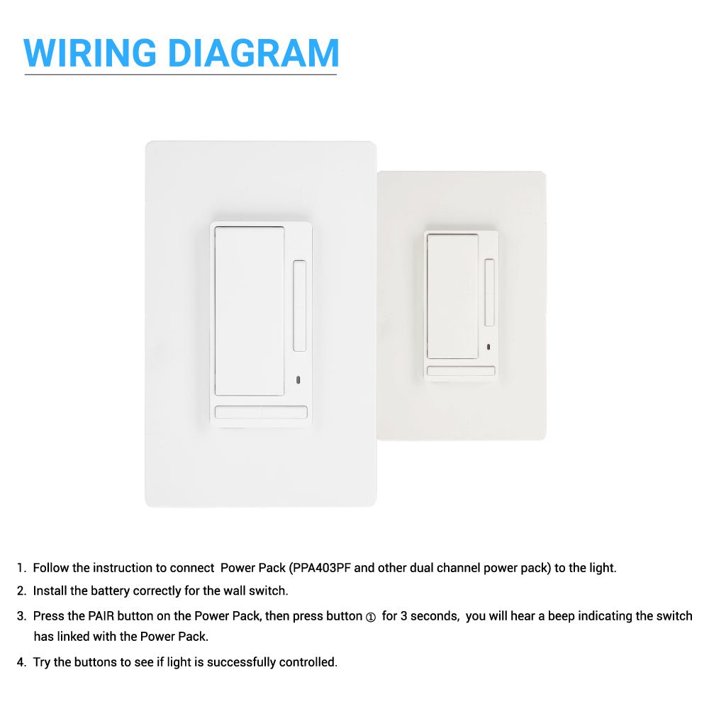Wireless dimmer Manually Turn on/off and Dim Command