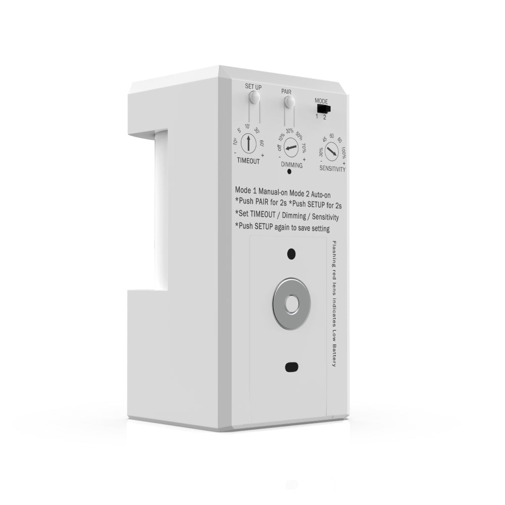 Wireless wall mount PIR Occupancy/ Vacancy Sensor with switch Manually Turn on/off and Dim Command
