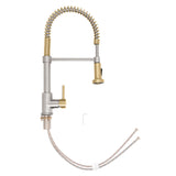 ZLINE Autograph Edition Apollo Pull Down Spring Single Handle Kitchen Faucet in Brushed Nickel and Champagne Bronze (APL-KF-ZBNCB)