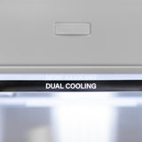 ZLINE Autograph Edition 36 in. 19.6 cu. ft. French Door Built-In Bottom Freezer Refrigerator with Water Dispenser and Ice Maker in Satin Stainless Steel with Champagne Bronze Accents (RBIVZ-SN-36-CB)