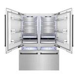 ZLINE Autograph Edition 60 in. 32.2 cu. ft. French Door Built-In Bottom Freezer Refrigerator with Water Dispenser and Ice Maker in Satin Stainless Steel with Matte Black Accents (RBIVZ-SN-60-MB)