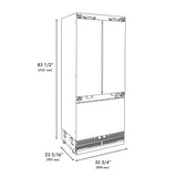ZLINE Autograph Edition 36 in. 19.6 cu. ft. Panel Ready French Door Built-In Bottom Freezer Refrigerator with Water Dispenser and Ice Maker with Graphite Gray Interior and Matte Black Accents (GRBIVZ-36-MB)