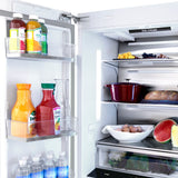 ZLINE Autograph Edition 36 in. 19.6 cu. ft. French Door Built-In Bottom Freezer Refrigerator with Water Dispenser and Ice Maker in Stainless Steel with Matte Black Accents (RBIVZ-304-36-MB)