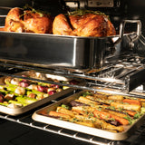 ZLINE 30 in. Autograph Edition Professional True Convection Single Wall Oven with Air Fry and Self Clean in Satin Stainless Steel with Polished Gold Handle (WASSZ-30-G)