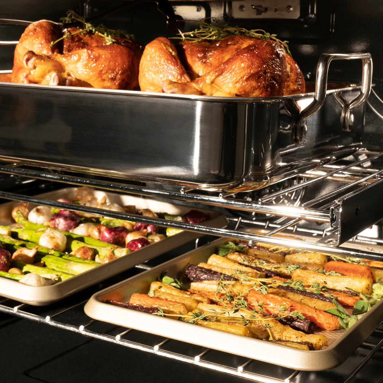 ZLINE 30 in. Autograph Edition Professional True Convection Single Wall Oven with Air Fry and Self Clean in Satin Stainless Steel with Polished Gold Handle (WASSZ-30-G)