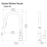 ZLINE Autograph Edition Gemini Pull Down Single Handle Kitchen Faucet in Matte Black and Champagne Bronze (GEM-KF-ZMBCB)